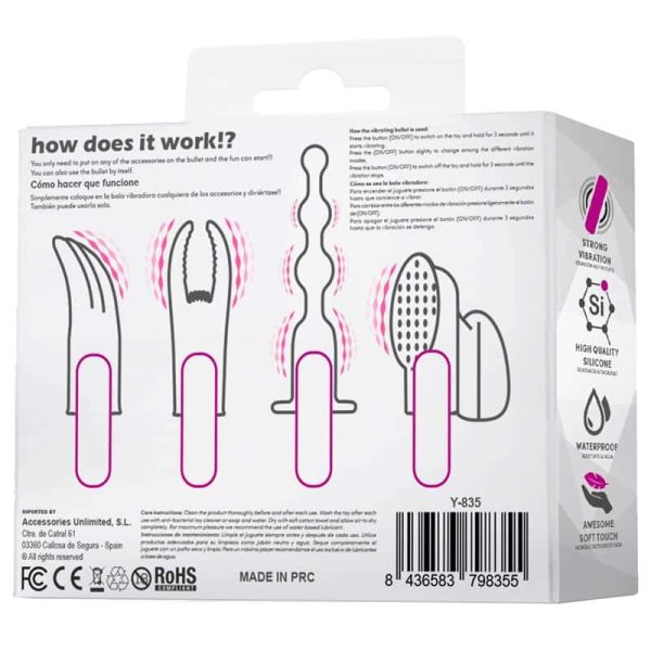 4Fun Vibrating Bullet and 4 Sleeves USB Waterproof Silicone - Image 3