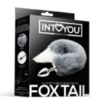 Anal Plug with Grey and White Foxy Tail - Image 3