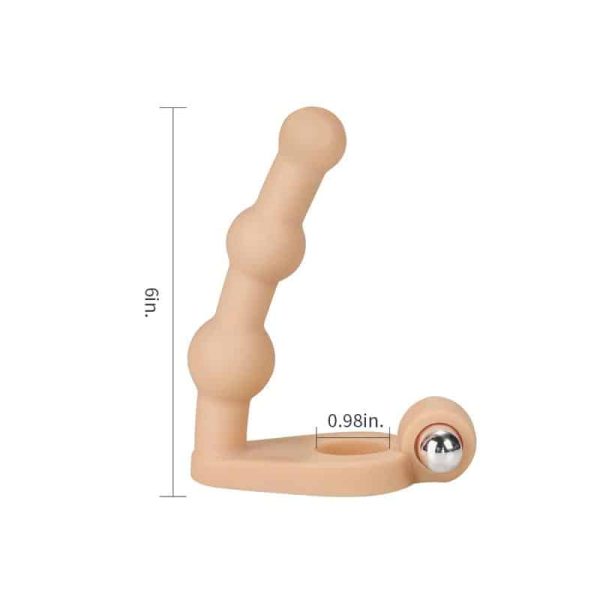 Anal Stimulator The Ultra Soft Bead 6 with Vibration Flesh - Image 6
