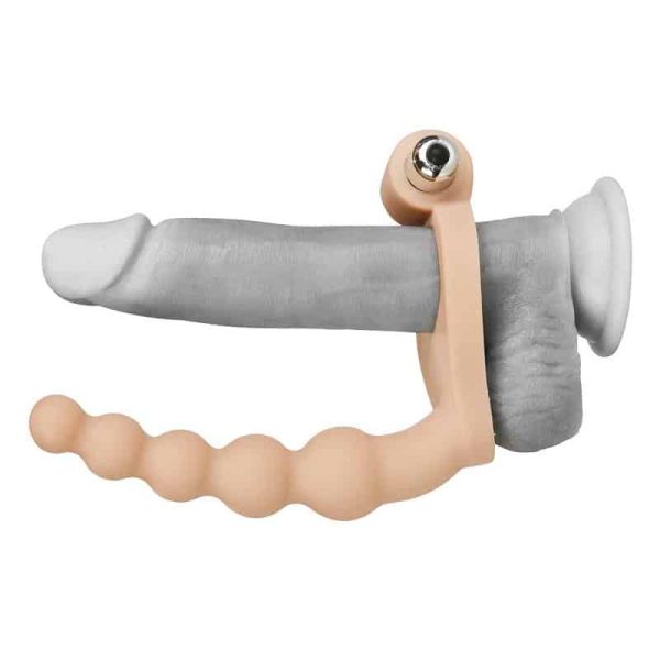 Anal Stimulator The Ultra Soft Bead 6.5 with Vibration Flesh - Image 5