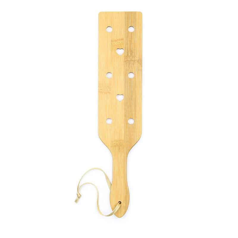 Bamboo-Paddle-with-Hearts-33-cm Bamboo Paddle with Hearts 33 cm - Image 1