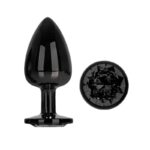 Blackgem Metalic Butt Plug with Black Jewel Size L - Image 2