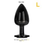 Blackgem Metalic Butt Plug with Black Jewel Size L - Image 4