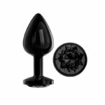 Blackgem Metalic Butt Plug with Jewel Black Size M - Image 2