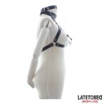 Bondage Strap Bra with Gag and Nipple Clamps - Image 4