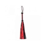 Braided Flogger Leather Black Red - Image 2