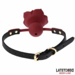 Breathable Silicone Ball Gag with Rose Adjustable 47-56 cm - Image 3