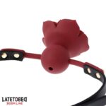 Breathable Silicone Ball Gag with Rose Adjustable 47-56 cm - Image 4