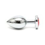 Butt Plug Plated Steel Crystal Heart Red - Image 2