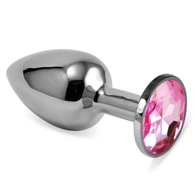 Butt-Plug-Silver-Rosebud-Classic-with-Pink-Jewel-Size-S Butt Plug Silver Rosebud Classic with Pink Jewel Size S - Image 1