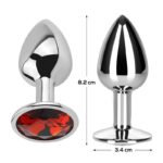 Butt Plug with Jewel Red Rubby Size M Aluminium - Image 3