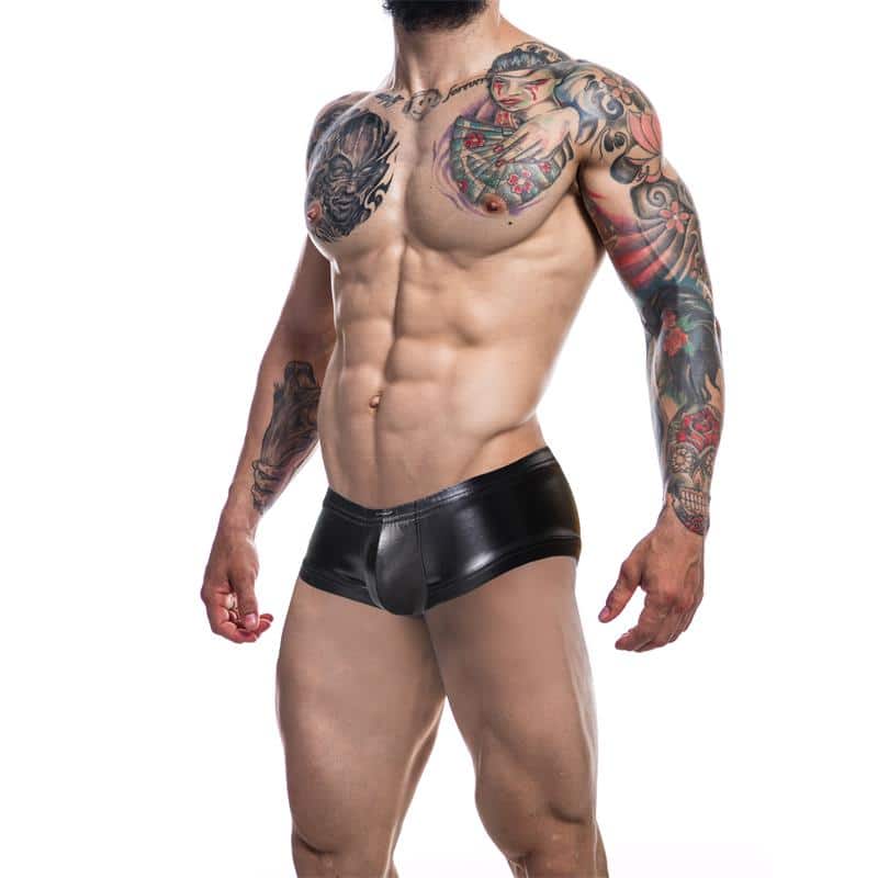 C4M-Booty-Shorts-Leatherette-Black C4M Booty Shorts Leatherette Black - Image 1
