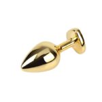 Clear Heart Golden Anal Plug with Jewel Size M - Image 3