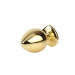 Clear Heart Golden Anal Plug with Jewel Size M - Image 4