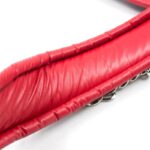 Collar With Metal Leash Padded Interior Red/Black - Image 4