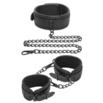 Collar and Hand Cuffs Set Vegan Leather - Image 2