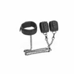 Collar and Hand Cuffs Set Vegan Leather - Image 5