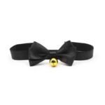 Collar with Bow and Bell 29 cm Size M Black - Image 2