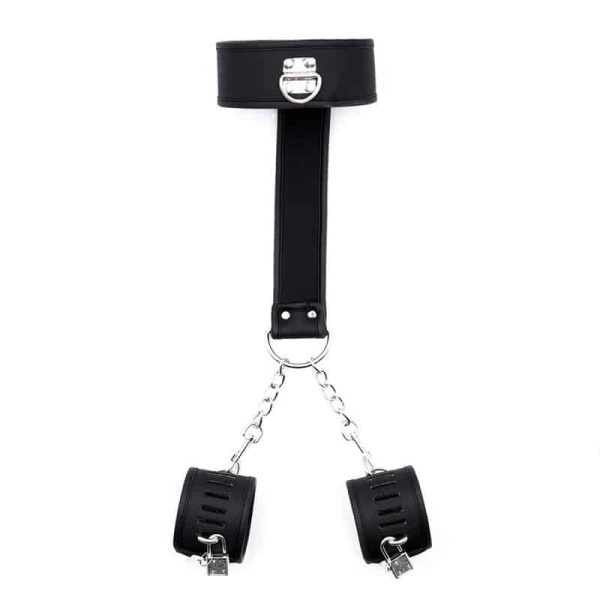Collar with Handcuffs Set Vegan Leather - Image 4