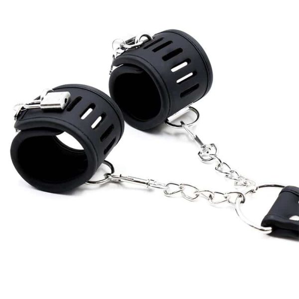 Collar with Handcuffs Set Vegan Leather - Image 5