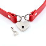 Collar with Heart Lock Vegan Leather One Size - Image 2