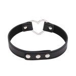 Collar with Heart Shaped Hoop Adjustable 41,5 cm Black - Image 3