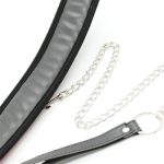 Collar with Metal Leash and Pedded Interior Black - Image 4