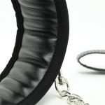 Collar with Metal Leash and Pedded Interior Black - Image 5