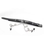 Collar with Nipple Clamps and metal Chain Black - Image 5