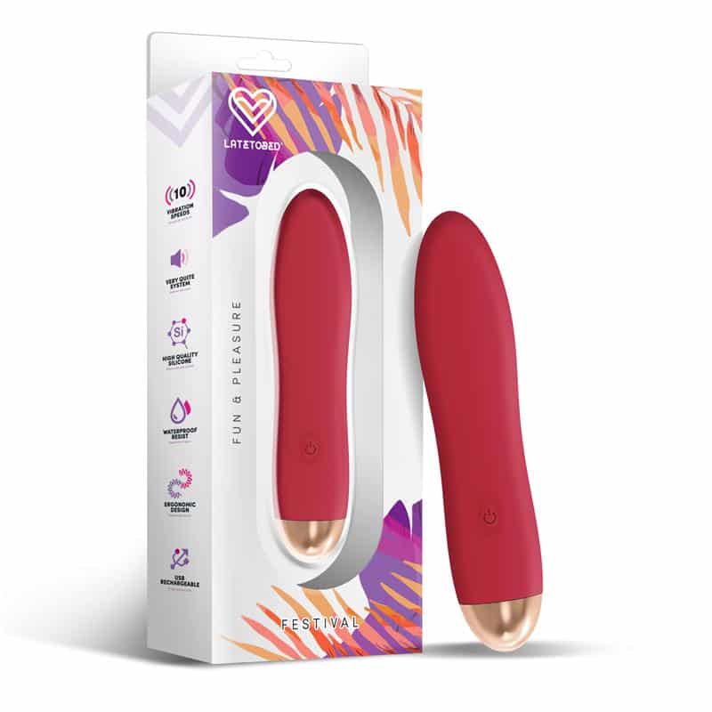 Dawel-Stimulator-10-speeds-Rust-Red Dawel Stimulator 10 speeds Rust Red - Image 1