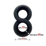 Double Penis Ring 100% Liquid Silicone 2 cm Black - Image 2