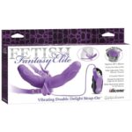 Fetish Fantasy Elite Vibrating Double Delight Strap-On Purple - Image 2