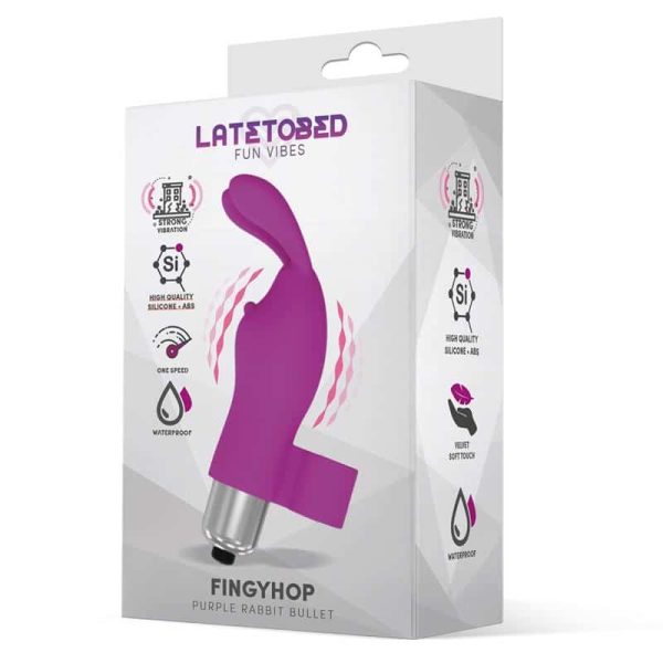 Fingyhop Vibrating Bullet with Rabbit Silicone Purple - Image 2