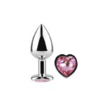 Fuchsia Heart Metal Butt Plug Size S - Image 2