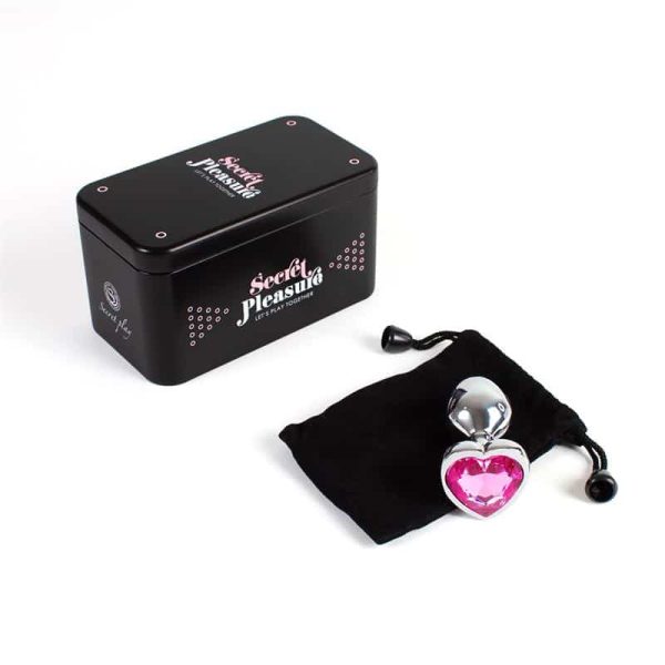 Fuchsia Heart Metal Butt Plug Size S - Image 4