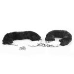Furry Metal Handcuffs Black - Image 3