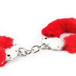 Furry Metal Handcuffs Red - Image 3