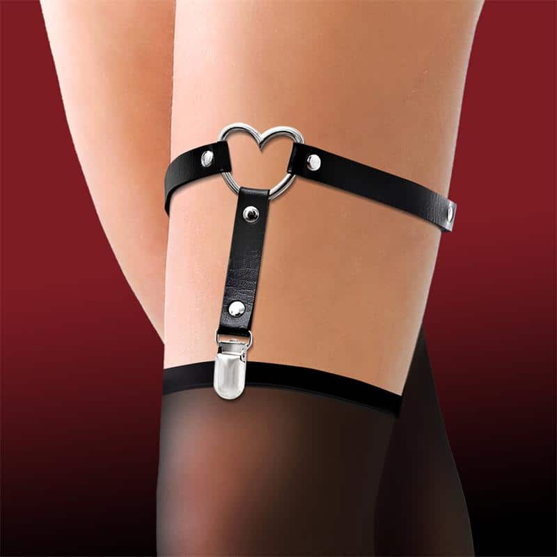 Garter-with-Heart-Vegan-Leather-One-Size Garter with Heart Vegan Leather One Size - Image 1