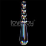 Glow in the Dark Glass Dildo Twilight Gleam Rising Ripples - Image 2