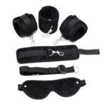 Hand to Ankle Cuffs with Mask Adjustable Black - Image 3