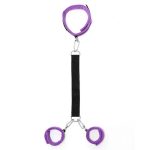 Handcuffs to Collar with Leash Adjustable Purple - Image 2
