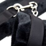 Handcuffs with Velcro with Long Fur Black - Image 3