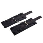 Handcuffs with Velcro with Long Fur Black - Image 4
