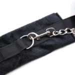 Handcuffs with Velcro with Long Fur Black - Image 6
