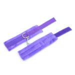 Handcuffs with Velcro with Long Fur Purple - Image 3