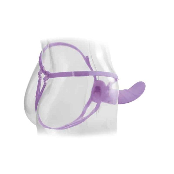 Harness with Hollow Dildo with Vibration 20 cm Purple - Image 3