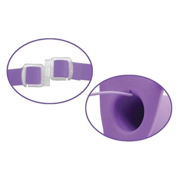 Harness with Hollow Dildo with Vibration 20 cm Purple - Image 4
