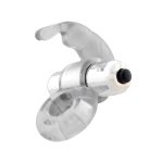 Horizon Vibrating Penis Ring with Rabbit Clear - Image 3