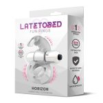 Horizon Vibrating Penis Ring with Rabbit Clear - Image 5