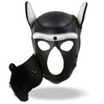 Hound Neoprene Dog Hood with Removable Muzzle White/Black One Size - Image 5